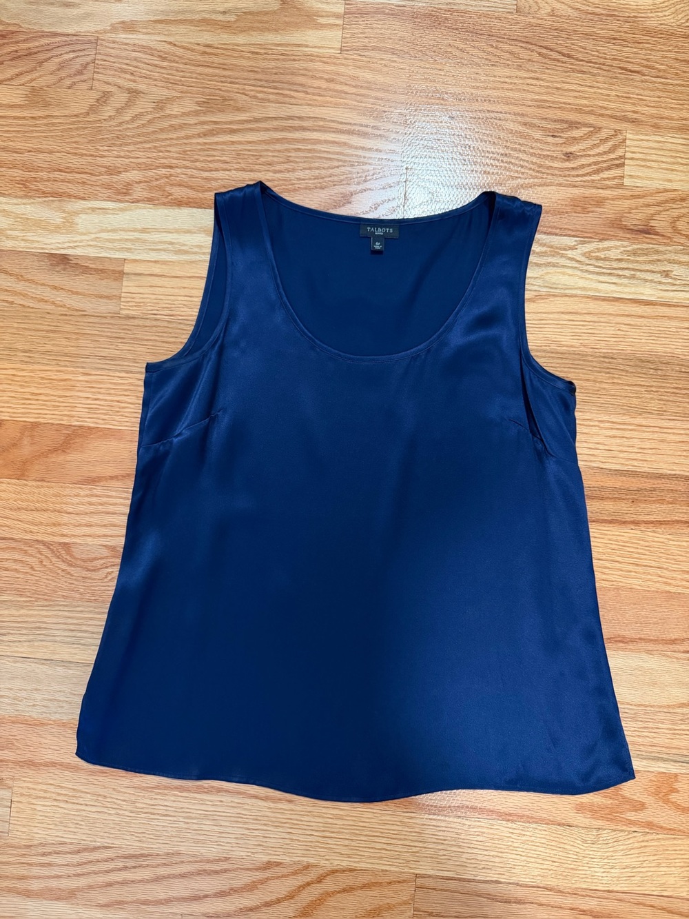 Talbots Petites Navy 100% Silk Sleeveless Shell Tank Top Women’s 6P